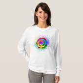 Colorful Rainbow Rose Tシャツ (正面フル)