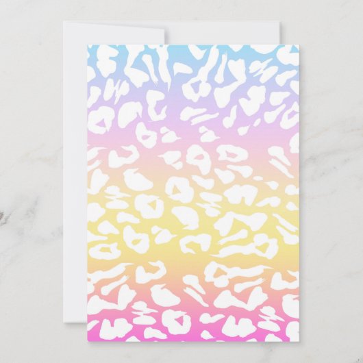 Colorful Rainbow Sequin Glitter Safari Birthday 招待状 (裏面)