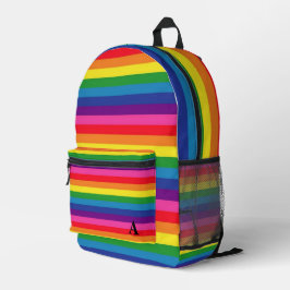 Colorful Rainbow Stripe Multicolor School Bag プリントバックパック