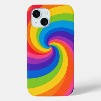 Colorful Rainbow Swirl Abstract Phone Case – Bold  iPhone 15ケース