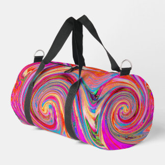 Colorful Rainbow Swirl Retro Abstract Design ダッフルバッグ