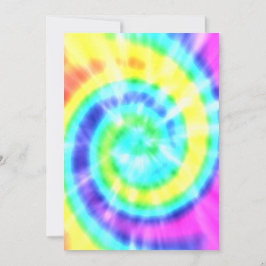 Colorful Rainbow Tie Dye Birthday Invitation 招待状 (裏面)