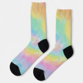 Colorful Rainbow Tie Dye Pattern ソックス (左)