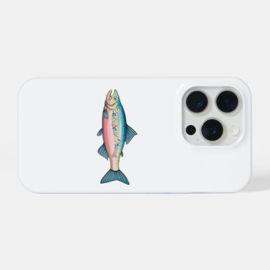 Colorful Rainbow Trout Fishing Gift iPhoneケース (裏面横)