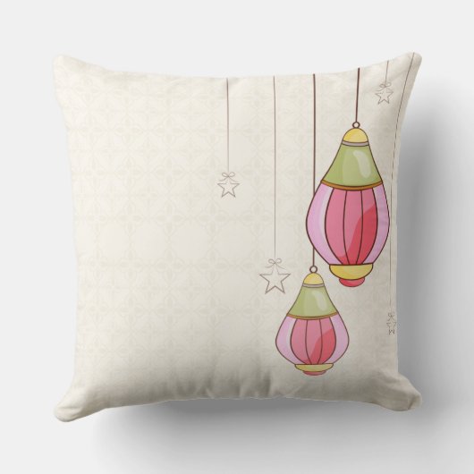 Colorful Ramadan Lantern Pillow クッション (裏面)