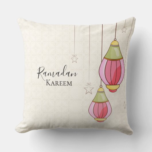 Colorful Ramadan Lantern Pillow クッション (正面)