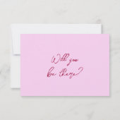 Colorful Raspberry Pink QR Code Fun Wedding 出欠カード (裏面)