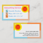 Colorful Rectangle Frame Smiling Sun 名刺 (正面/裏面)