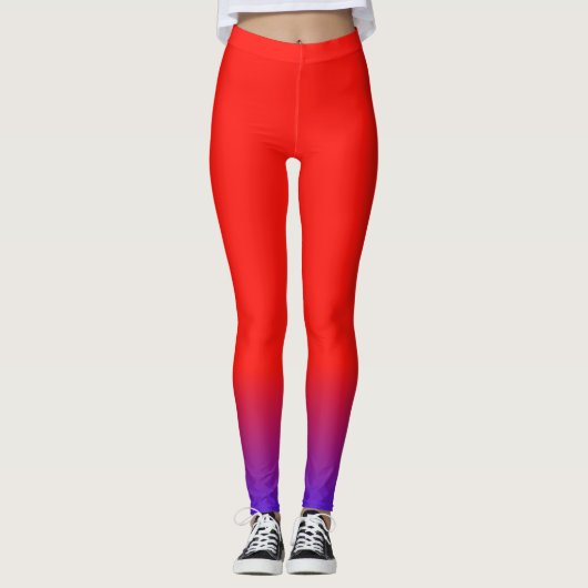 Colorful Red And Bluo Leggings レギンス (正面)