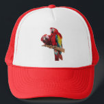 Colorful Red Macaw Watercolor Painting Design キャップ<br><div class="desc">Colorful Red Macaw Watercolor Painting Design. A beautiful design for any bird and macaw lover in your life! Based on one of my original watercolour paintings.</div>