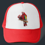 Colorful Red Macaw Watercolor Painting Design キャップ<br><div class="desc">Colorful Red Macaw Watercolor Painting Design. A beautiful design for any bird and macaw lover in your life! Based on one of my original watercolour paintings.</div>