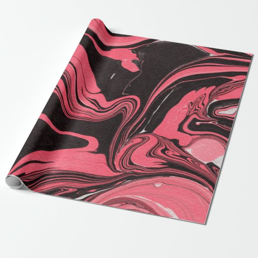 Colorful red marble ink paper textures on white ba ラッピングペーパー (アンロールド)