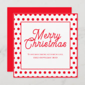 Colorful Red Polka Dots Merry Christmas Card (正面/裏面)