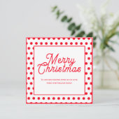 Colorful Red Polka Dots Merry Christmas Card (スタンド正面)