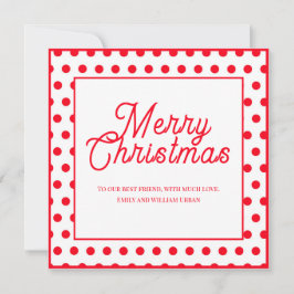 Colorful Red Polka Dots Merry Christmas Card