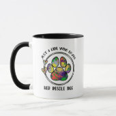 Colorful Rescue Dog Mom - Animal Lover Gift マグカップ (左)