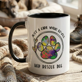 Colorful Rescue Dog Mom - Animal Lover Gift マグカップ