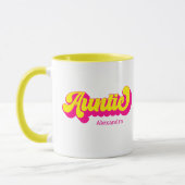 Colorful Retro Auntie Custom Name Mug マグカップ (左)