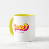 Colorful Retro Auntie Custom Name Mug マグカップ (正面左)