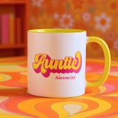 Colorful Retro Auntie Custom Name Mug マグカップ