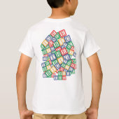 Colorful Retro Block Design  First Birthday Tシャツ (裏面)
