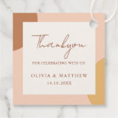 Colorful Retro Bohemian Arches Thank You Wedding フェイバータグ (裏面)