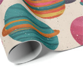 Colorful Retro Candy Planet Pattern Wrapping Paper ラッピングペーパー (ロールコーナー)