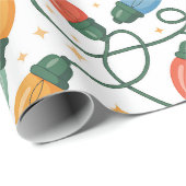 Colorful Retro Christmas Lights ラッピングペーパー (ロールコーナー)