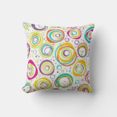 Colorful Retro Circle Pattern Throw Pillow クッション (正面)