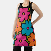 Colorful Retro Floral Pattern エプロン (インサイチュ)