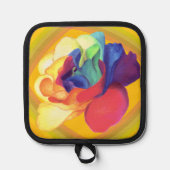 Colorful Retro Floral Rose Kitchen 鍋敷き (正面)