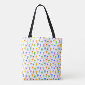 Colorful Retro Flower Pattern Pop Art Daisy トートバッグ (裏面)