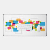 Colorful Retro Geometric Rectangles Pattern デスクマット (キーボード&マウス)