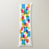 Colorful Retro Geometric Rectangles Pattern ボディピロー (裏面 (縦))