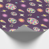 Colorful Retro Groovy Disco Pattern ラッピングペーパー (角)