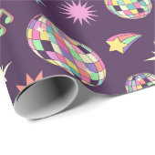 Colorful Retro Groovy Disco Pattern ラッピングペーパー (ロールコーナー)