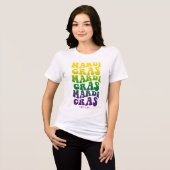Colorful Retro Mardi Gras Text Carnival  トライブレンドＴシャツ (正面全面)
