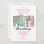 Colorful Retro  Merry Christmas 招待状 (正面)
