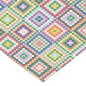 Colorful Retro Mid-Century Mid-Mod Crochet Blossom ショートテーブルランナー (コーナー)