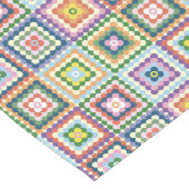 Colorful Retro Mid-Century Mid-Mod Crochet Blossom ロングテーブルランナー (コーナー)