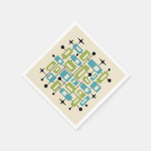 Colorful Retro Mid Century Modern Atomic Abstract スタンダードカクテルナプキン (角)