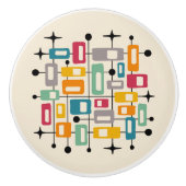 Colorful Retro Mid Century Modern Atomic Abstract セラミックノブ (正面)