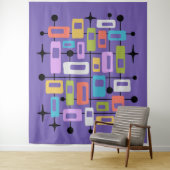 Colorful Retro Mid Century Modern Atomic Abstract タペストリー (インサイチュ)