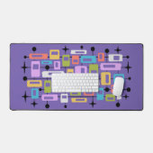 Colorful Retro Mid Century Modern Atomic Abstract デスクマット (キーボード&マウス)