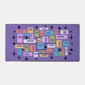 Colorful Retro Mid Century Modern Atomic Abstract デスクマット (正面)