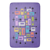 Colorful Retro Mid Century Modern Atomic Abstract バスマット (正面縦)