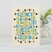 Colorful Retro Mid Century Modern Atomic Abstract 招待状 (スタンド正面)