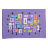 Colorful Retro Mid Century Modern Atomic Abstract 枕カバー (正面右)