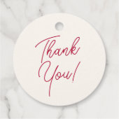Colorful Retro Modern Cherry Red Wedding Thank You フェイバータグ (裏面)