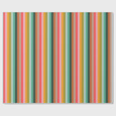 Colorful Retro Multicolor Playful Stripe Geometric ラッピングペーパー (フラット)